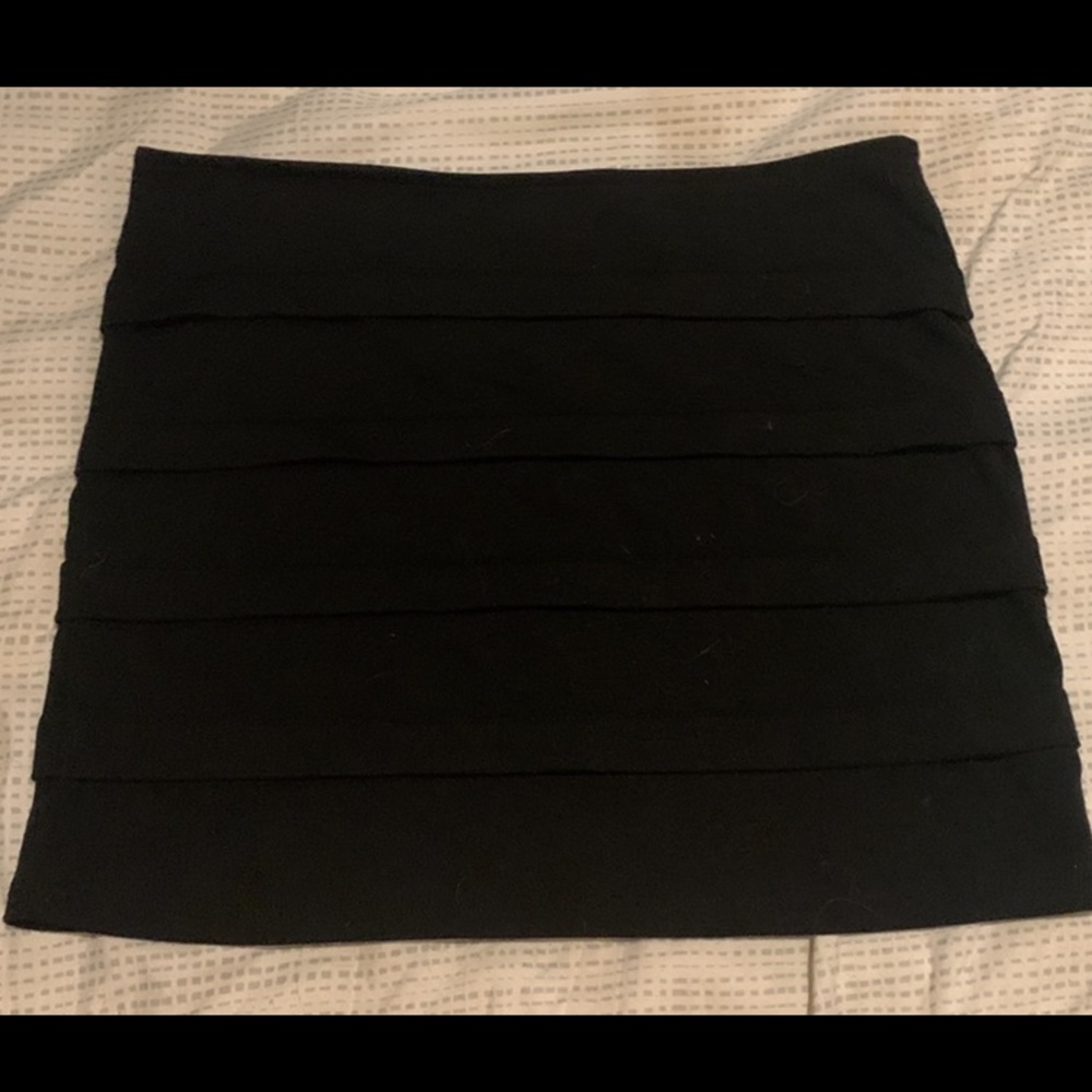 Black layered miniskirt